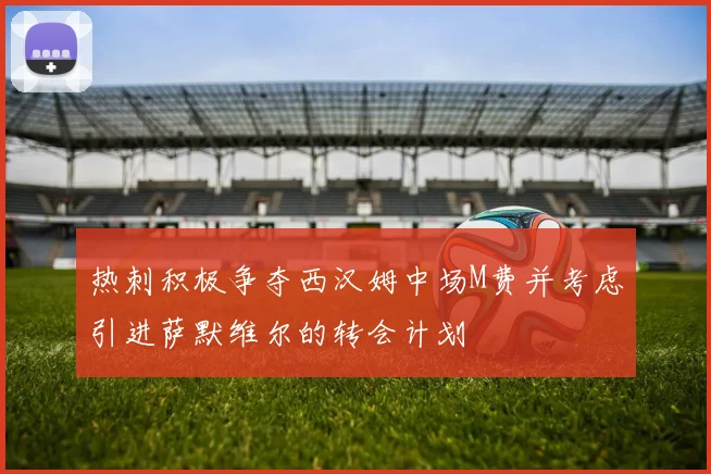 热刺积极争夺西汉姆中场M费并考虑引进萨默维尔的转会计划